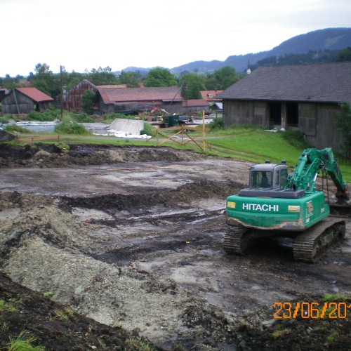 Baufortschritt des Heizwerks 2011 in Weitnau