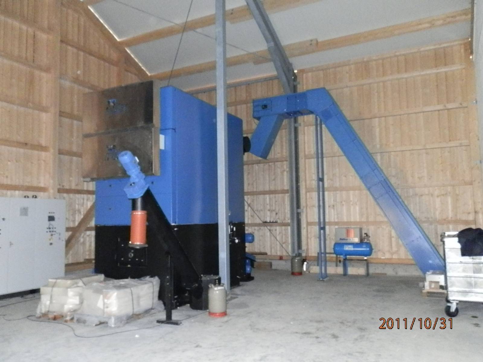 Baufortschritt Hackschnitzelanlage – Innenansicht